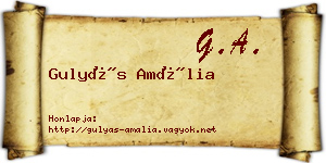 Gulyás Amália névjegykártya