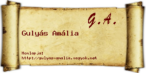 Gulyás Amália névjegykártya