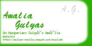 amalia gulyas business card